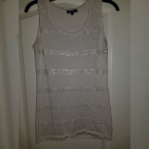 M Adrienne Vittadini Embellished Sleeveless Top